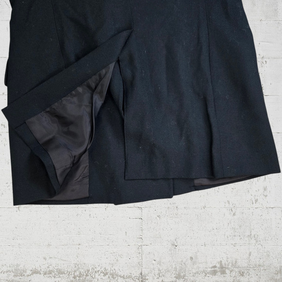 80s Vintage Black Military Double Breasted USA Made Deadstock Wool Blazer Size 8 - Picture 9 of 10